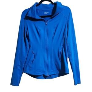 Zella Womens Jacket Large Royal Blue Performance Full Zip Yoga Work Out Athletic